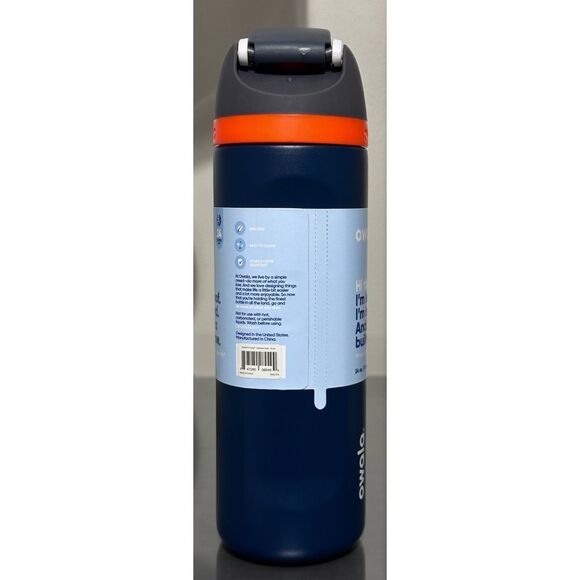 Owala FreeSip 24oz Stainless Steel Water Bottle, DEEP SEA - Picture 4 of 5